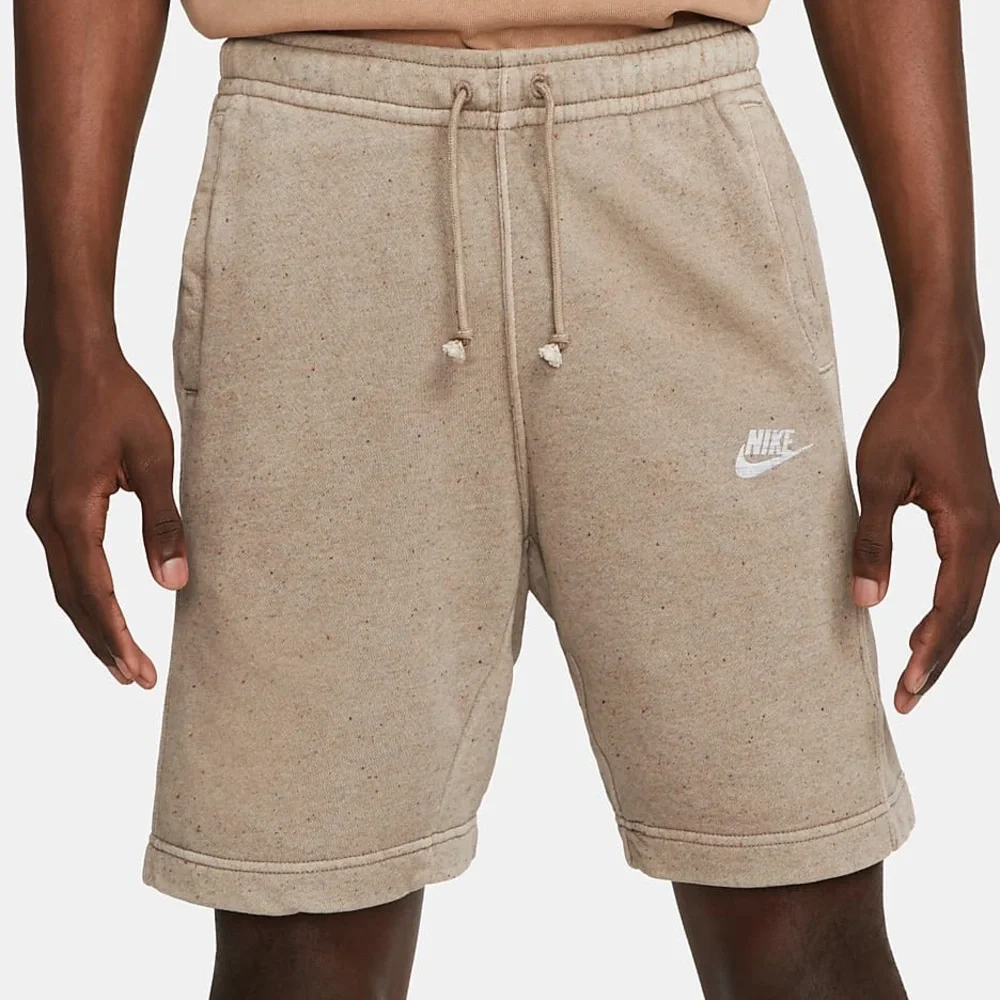 NIKE club fleece shorts speckled tan size S